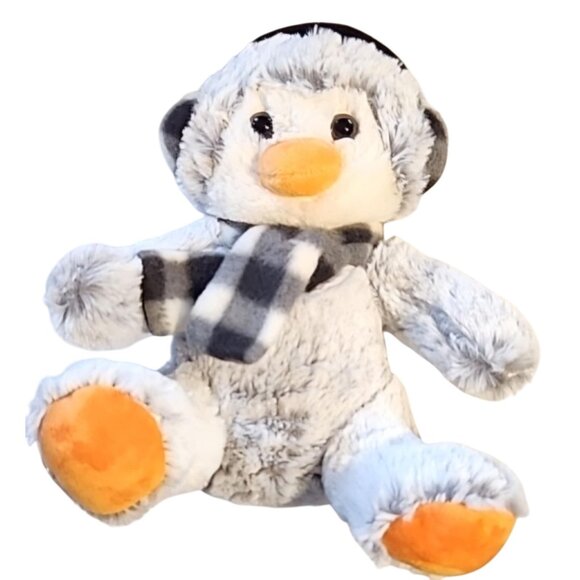 Soft Plush Penguin Stuffed Animal With Scarf & Earmuffs By Homerbest - Picture 1 of 4